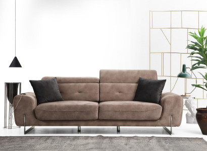 Three-seater sofa couch style modern design upholstered furniture luxury textile